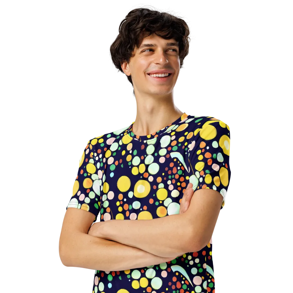 Cosmic Bubble Pop on Men's Crew Neck T-Shirt — Left Front