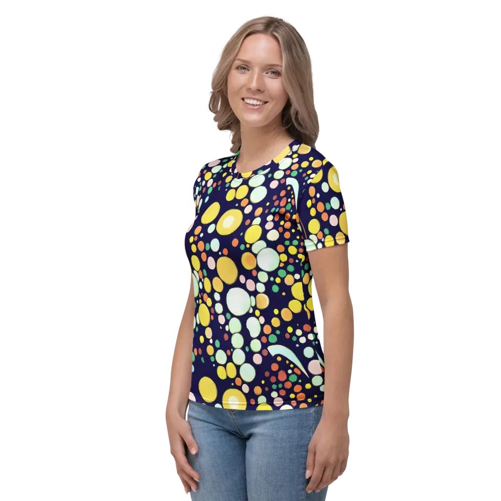 Cosmic Bubble Pop on Women's Crew Neck T-Shirt — Left