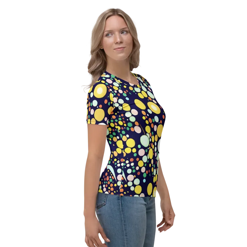 Cosmic Bubble Pop on Women's Crew Neck T-Shirt — Right