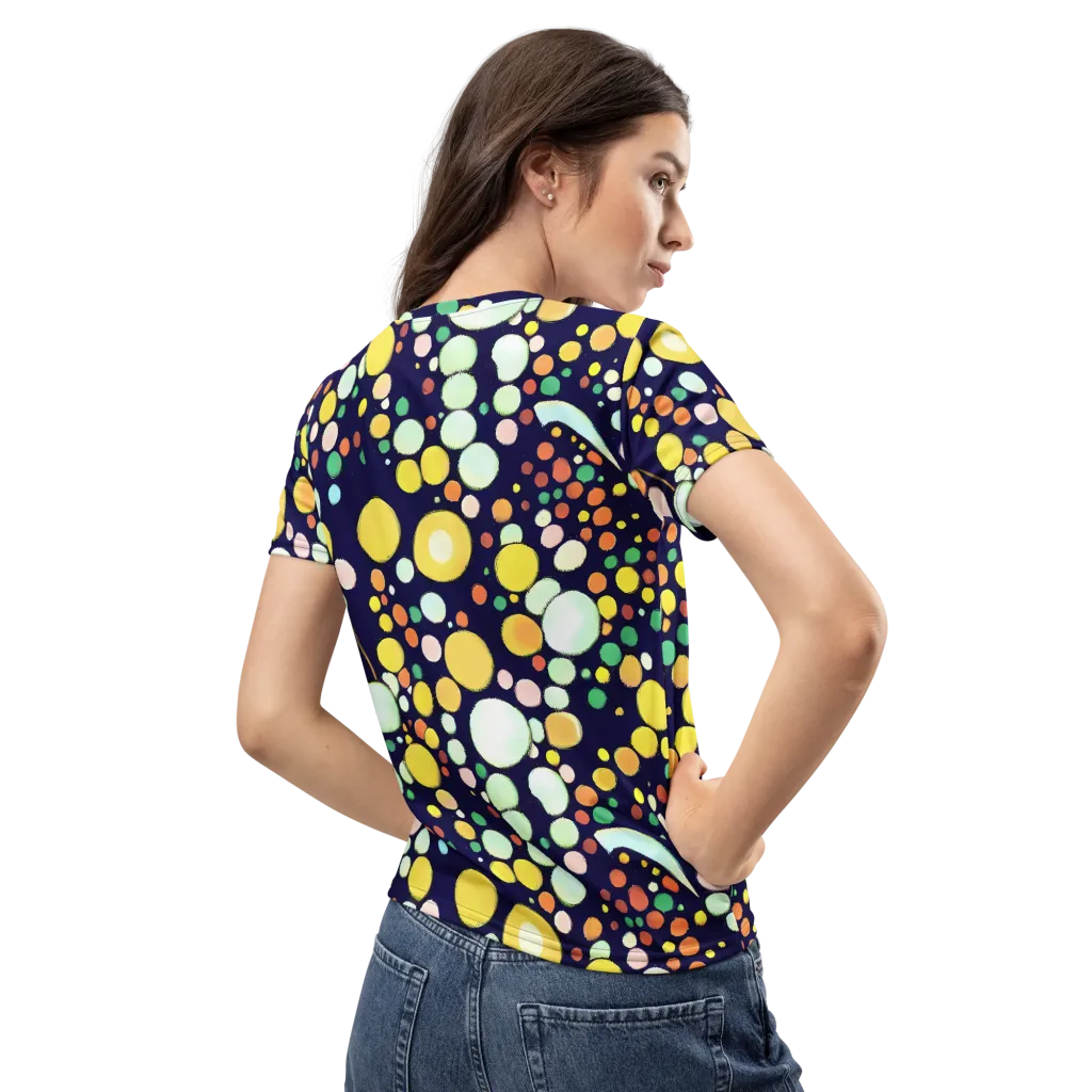 Cosmic Bubble Pop on Women's Crew Neck T-Shirt — Back
