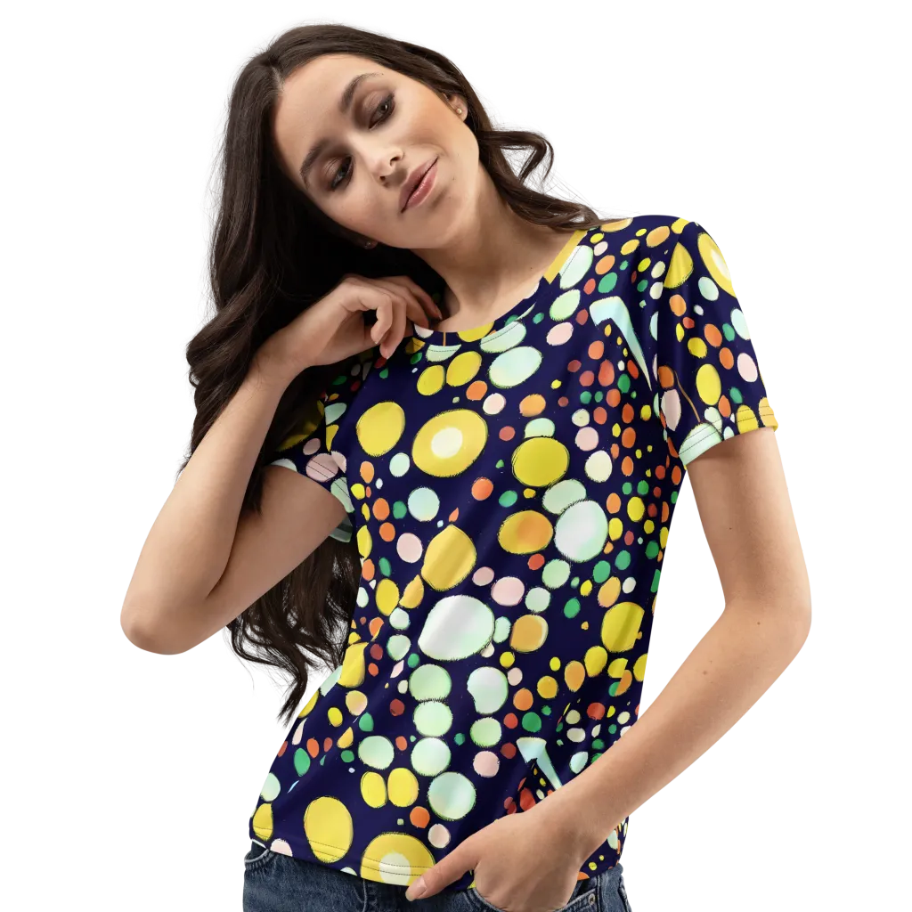Cosmic Bubble Pop on Women's Crew Neck T-Shirt — Left Front