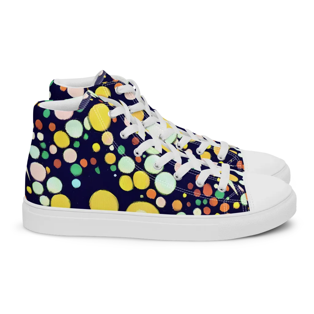 Cosmic Bubble Pop on Women's High Top Canvas Shoes — Right