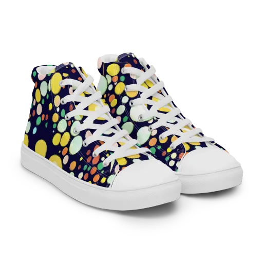 Cosmic Bubble Pop on a Women's High Top Canvas Shoes