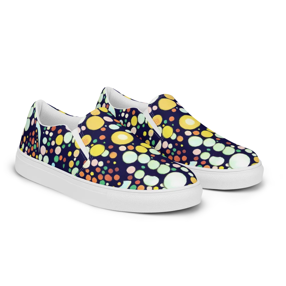 Cosmic Bubble Pop on Men's Slip-On Canvas Shoes — Right Front