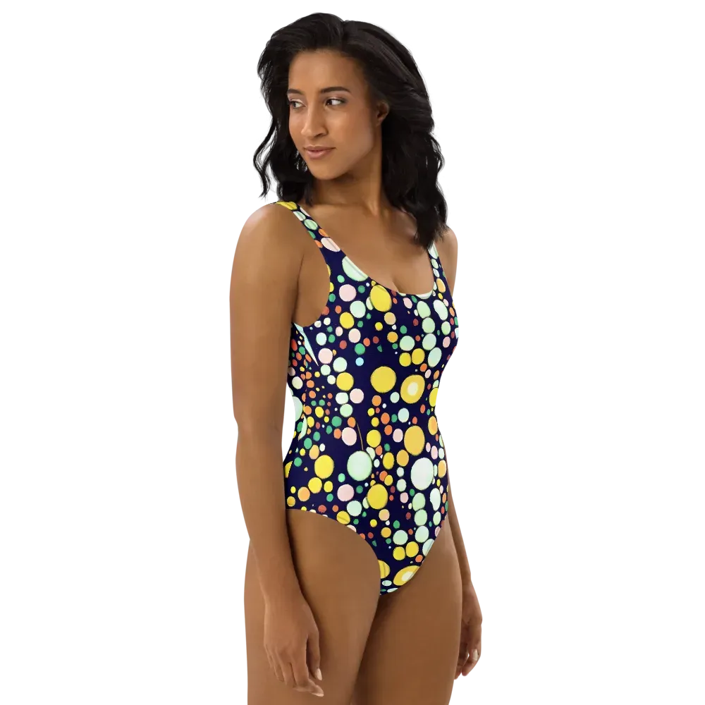 Cosmic Bubble Pop on One-Piece Swimsuit — Right