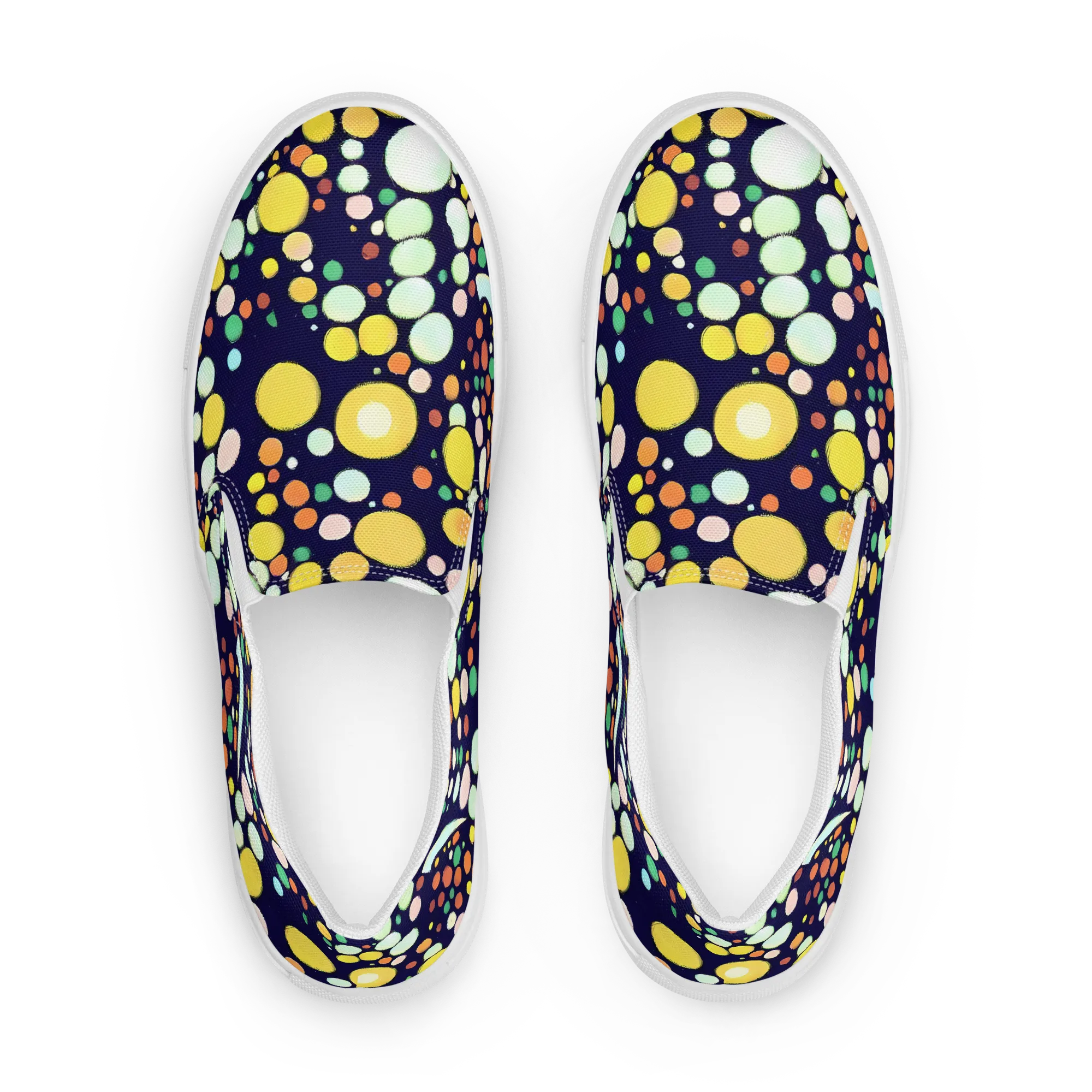 Cosmic Bubble Pop on Women's Slip-On Canvas Shoes — Front