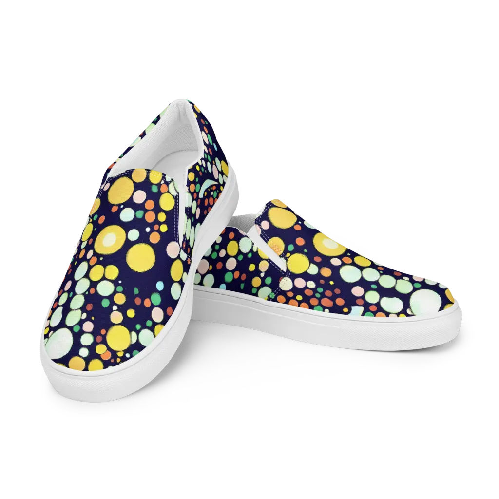 Cosmic Bubble Pop on Women's Slip-On Canvas Shoes — Left Front