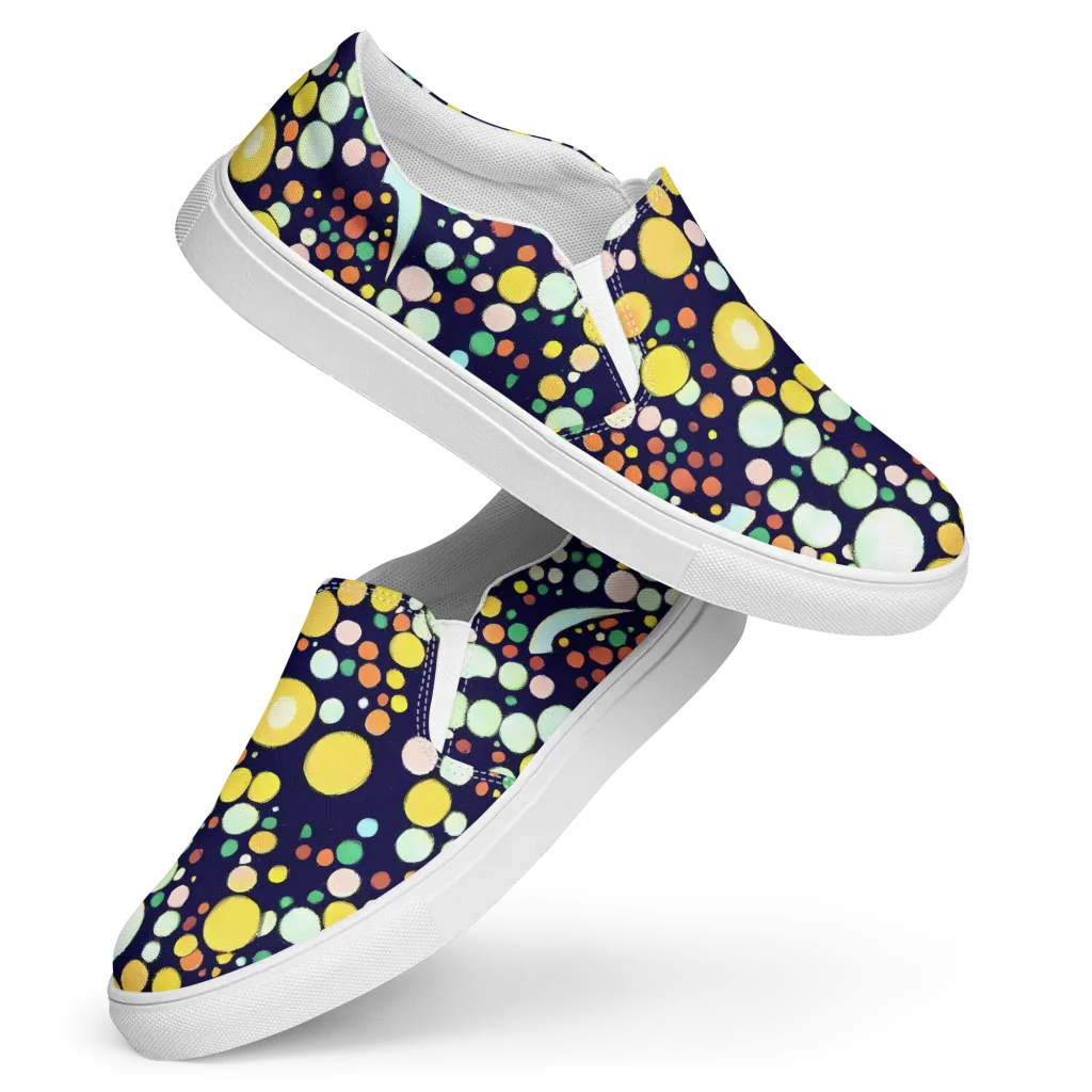 Cosmic Bubble Pop on Women's Slip-On Canvas Shoes — Front