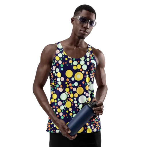 Cosmic Bubble Pop on a Men's Tank Top