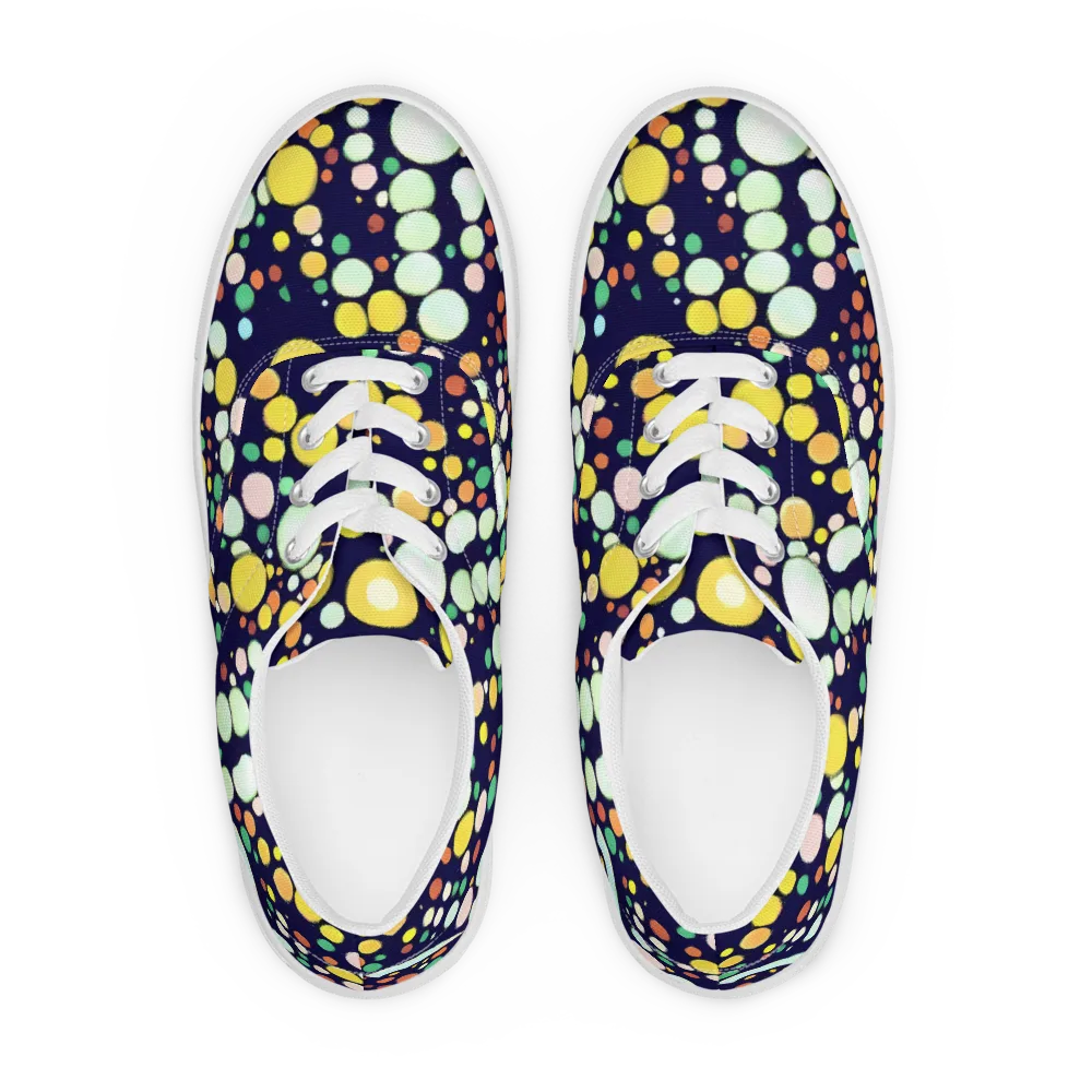Cosmic Bubble Pop on Men's Lace-Up Canvas Shoes — Front