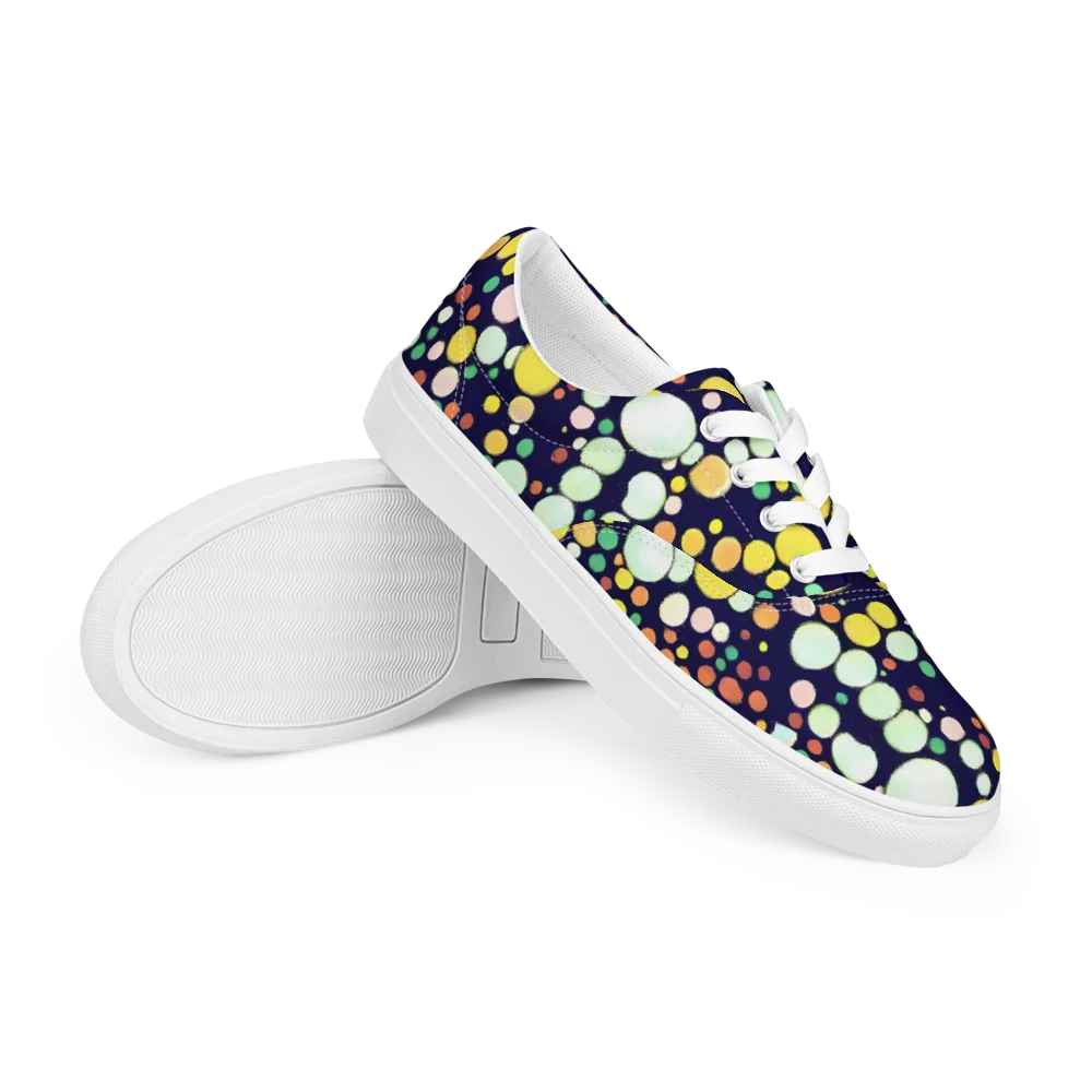 Cosmic Bubble Pop on Men's Lace-Up Canvas Shoes — Right Front