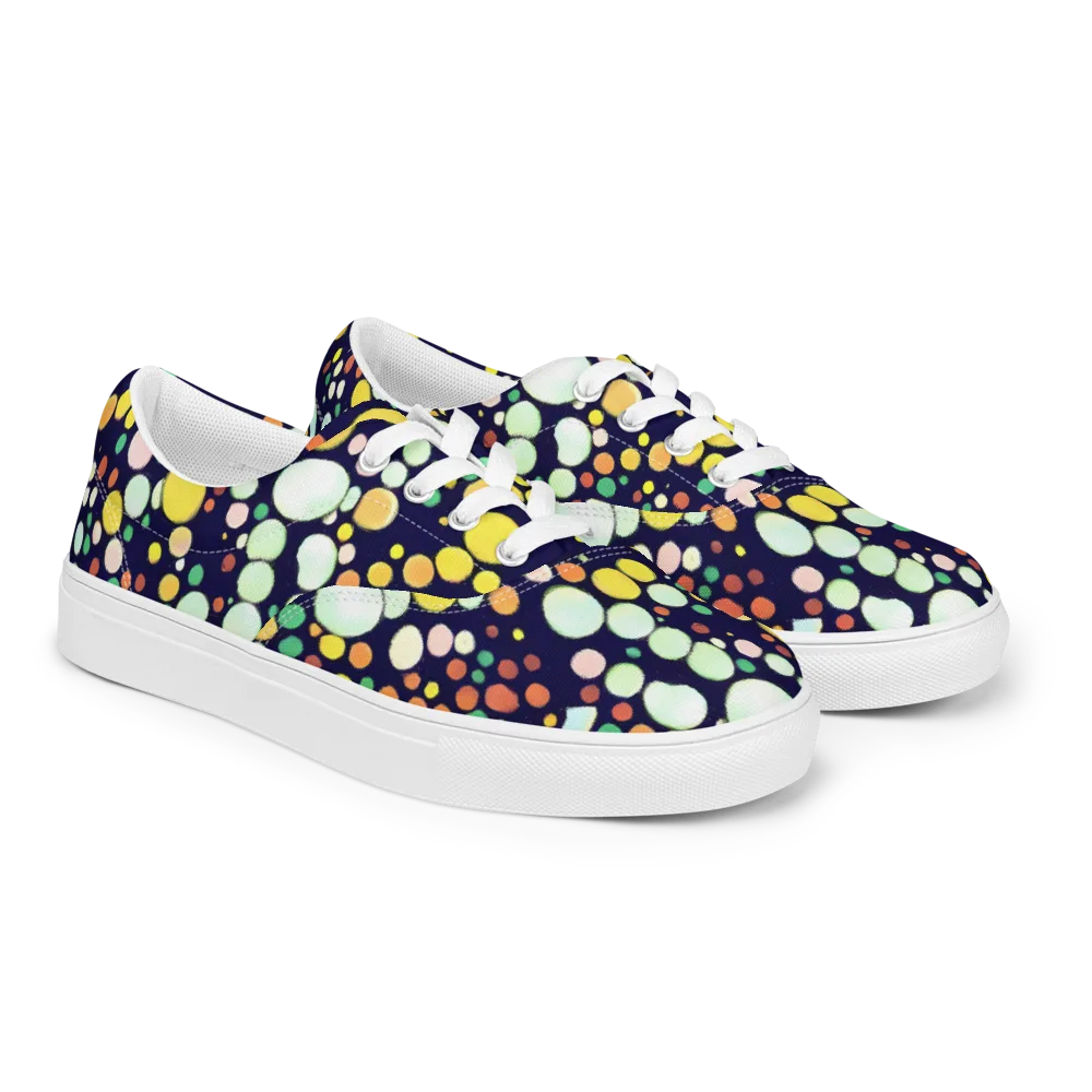 Cosmic Bubble Pop on Men's Lace-Up Canvas Shoes — Right Front