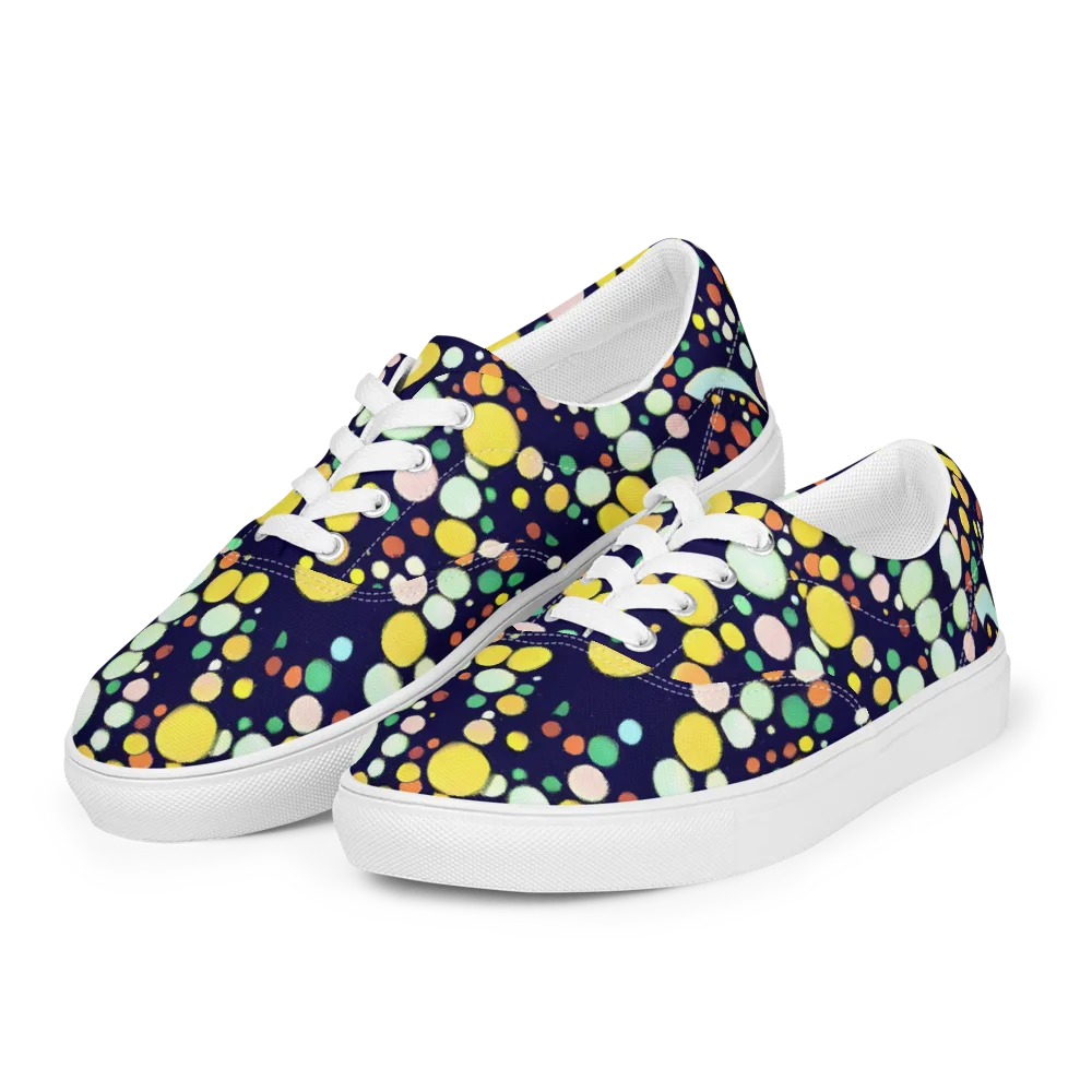 Cosmic Bubble Pop on Men's Lace-Up Canvas Shoes — Left Front