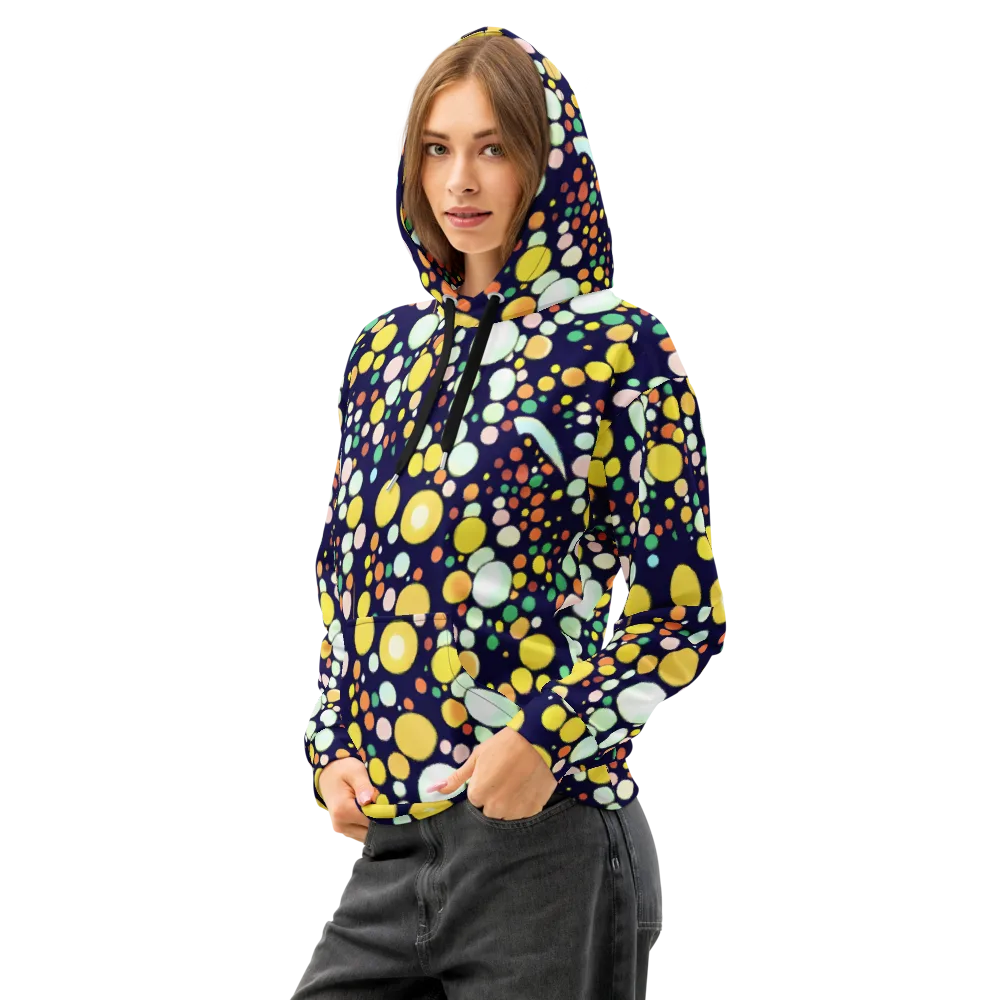 Cosmic Bubble Pop on Cotton Hoodie — Left Front