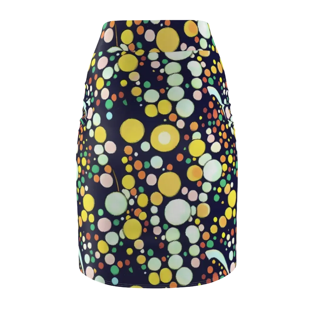 Cosmic Bubble Pop on Pencil Skirt — Back