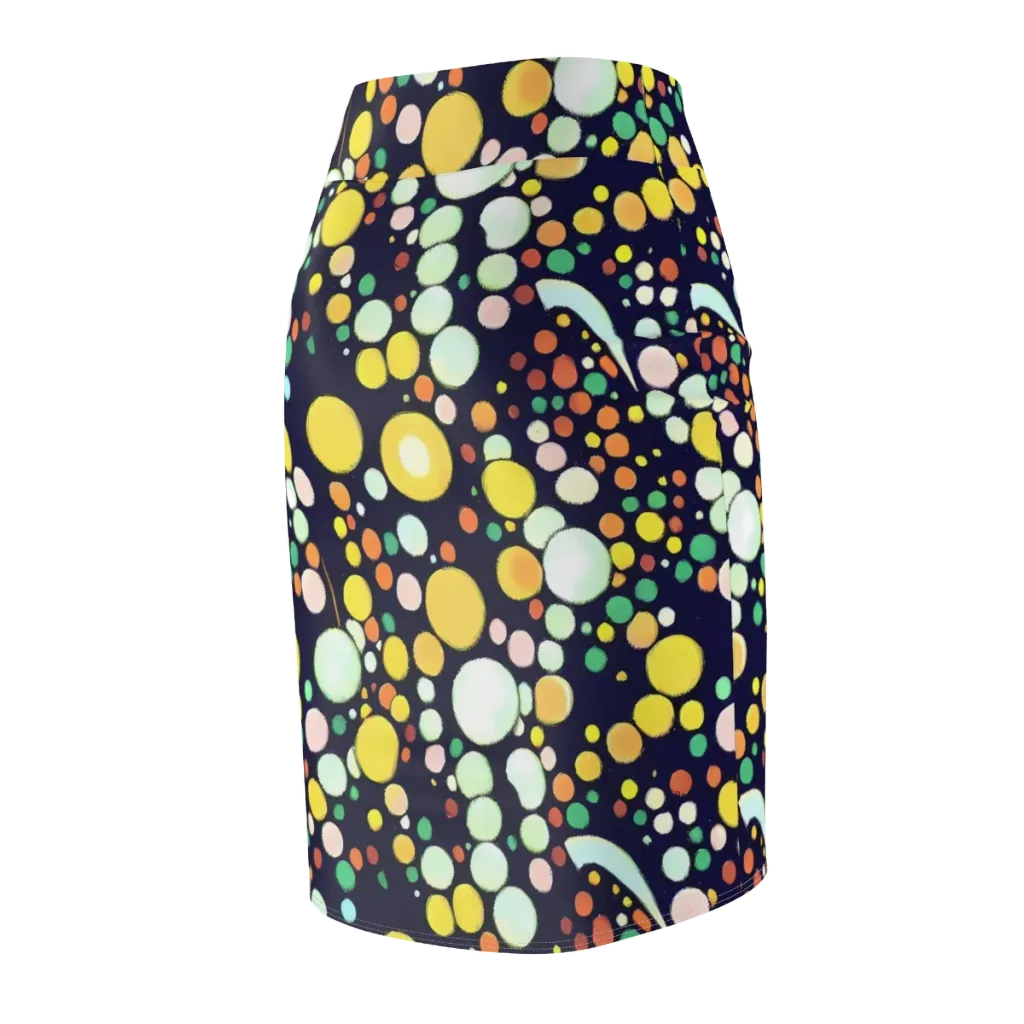 Cosmic Bubble Pop on Pencil Skirt — Back Side