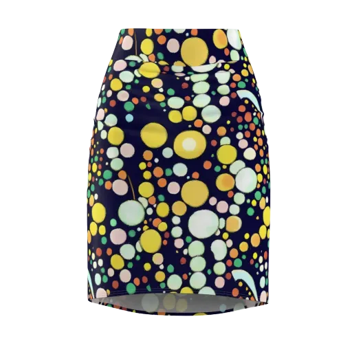 Cosmic Bubble Pop on a Pencil Skirt