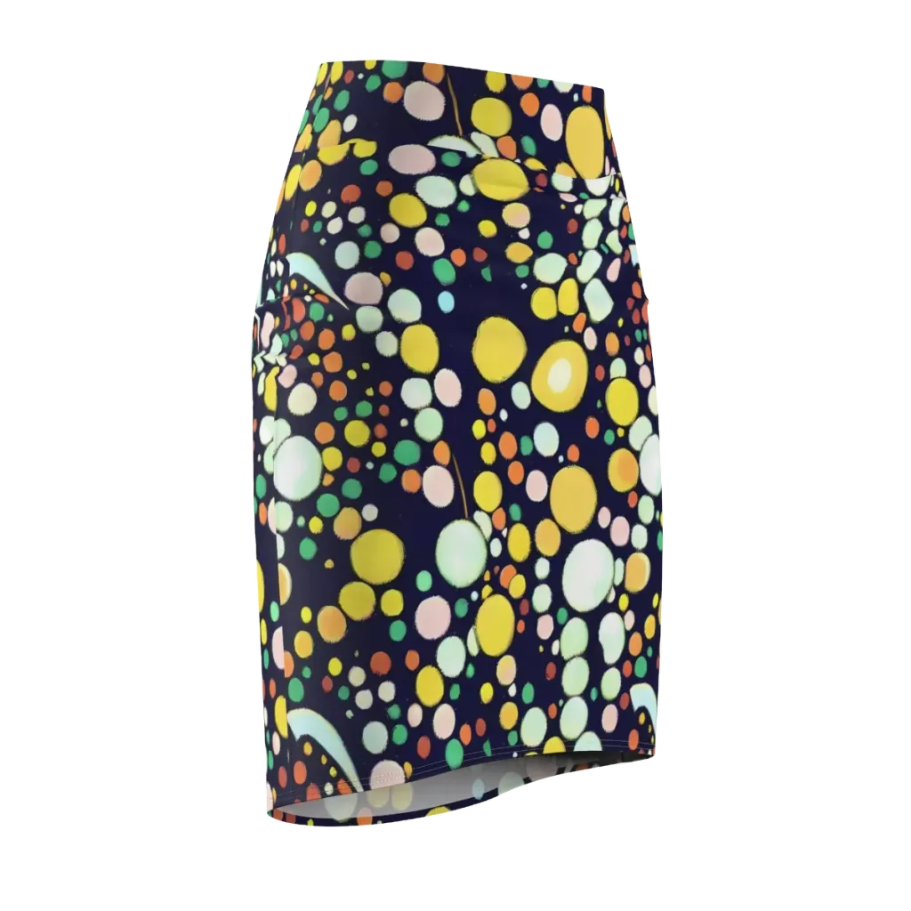 Cosmic Bubble Pop on Pencil Skirt — Front Side