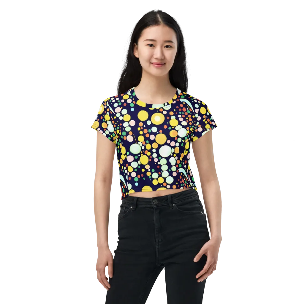 Cosmic Bubble Pop on Crop Tee — Front