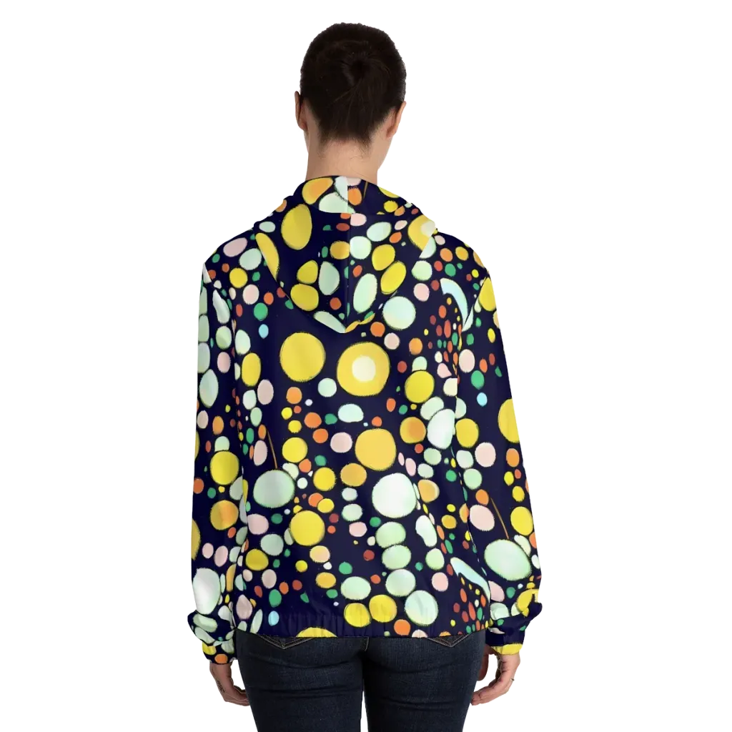 Cosmic Bubble Pop on Women's Full-Zip Hoodie — Back On Person