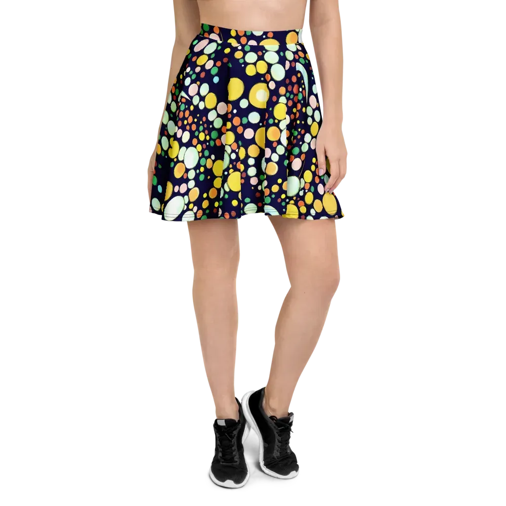 Cosmic Bubble Pop on Skater Skirt — Front
