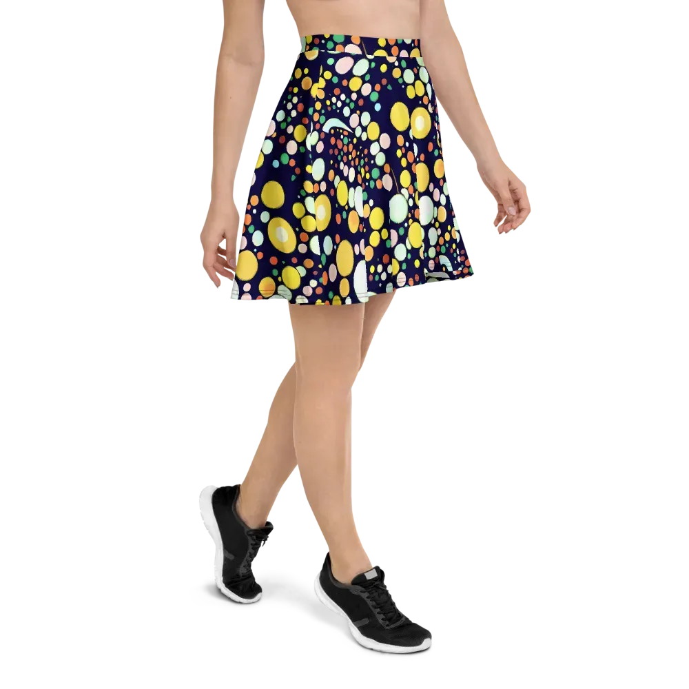 Cosmic Bubble Pop on Skater Skirt — Right