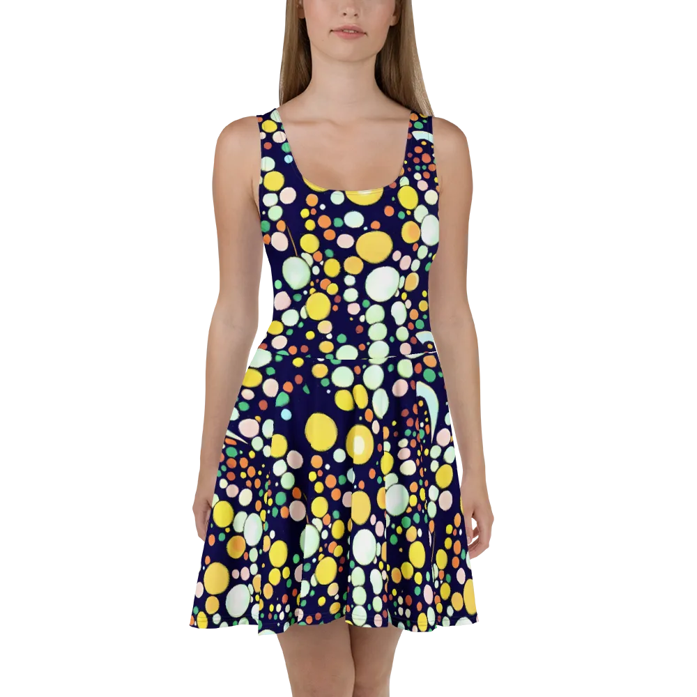 Cosmic Bubble Pop on Skater Dress — Front