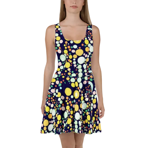Cosmic Bubble Pop on a Skater Dress