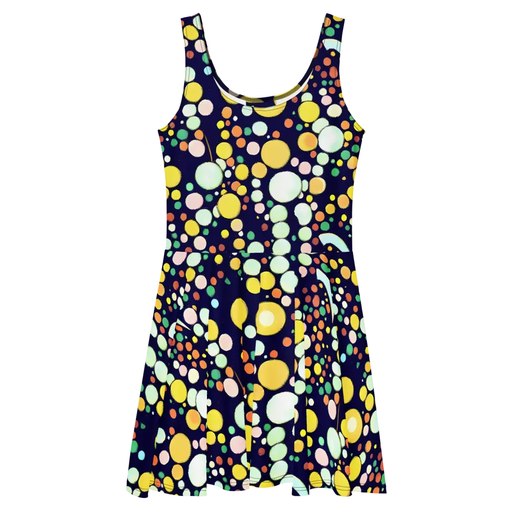 Cosmic Bubble Pop on Skater Dress — Front