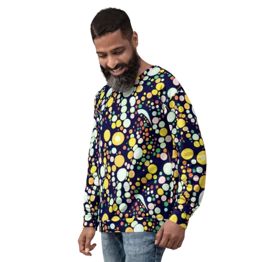 Cosmic Bubble Pop on a Sweatshirt