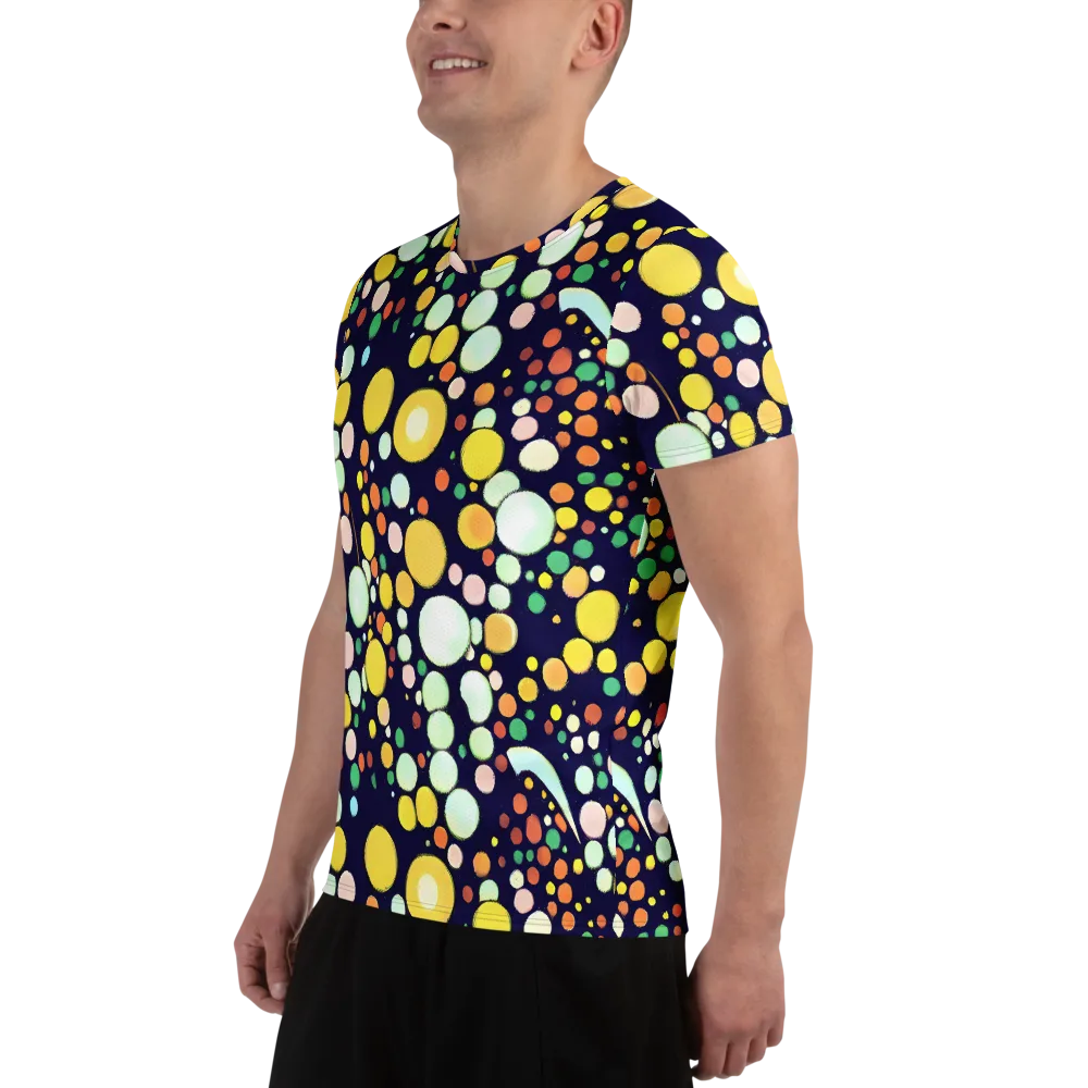 Cosmic Bubble Pop on Men's Athletic T-Shirt — Left