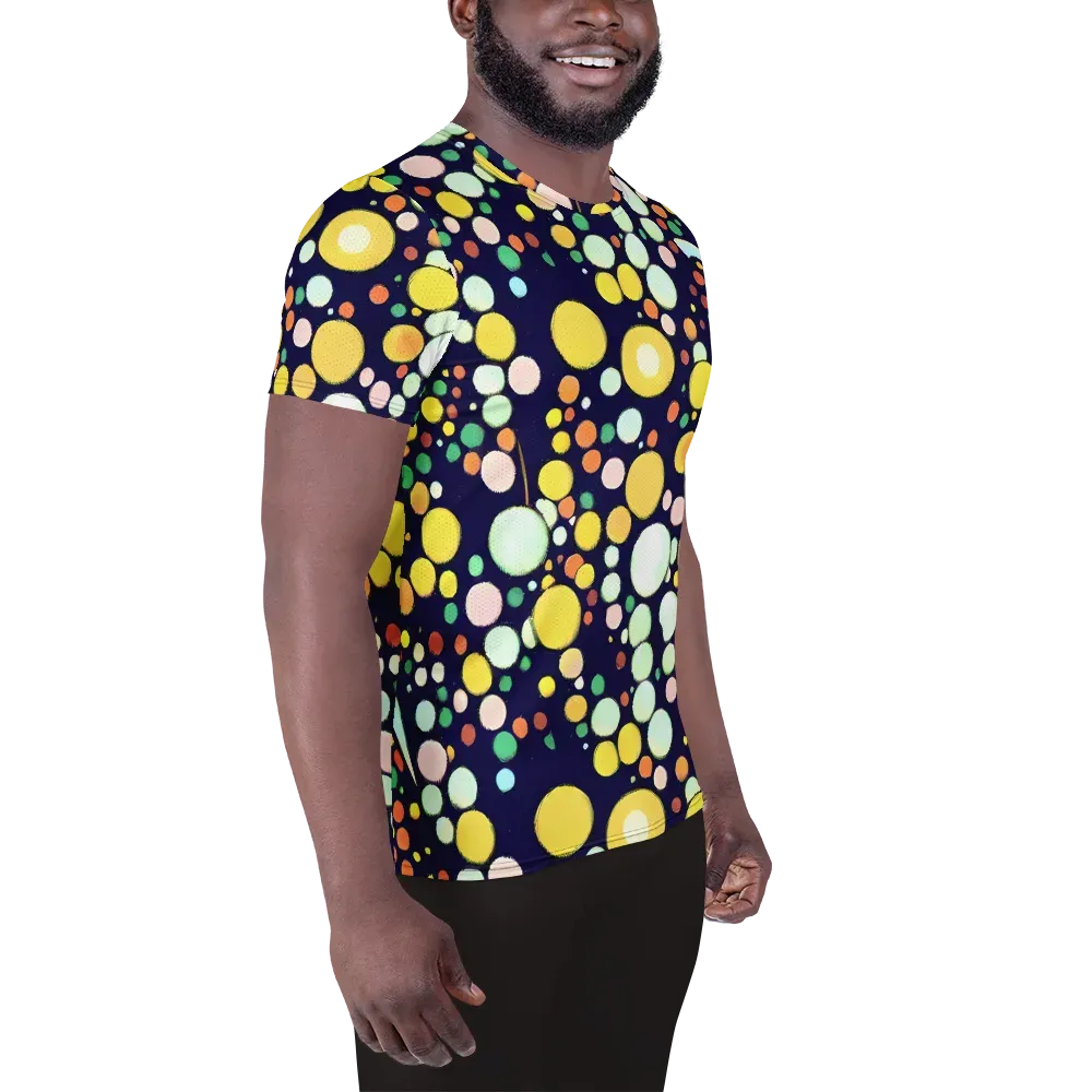 Cosmic Bubble Pop on Men's Athletic T-Shirt — Right