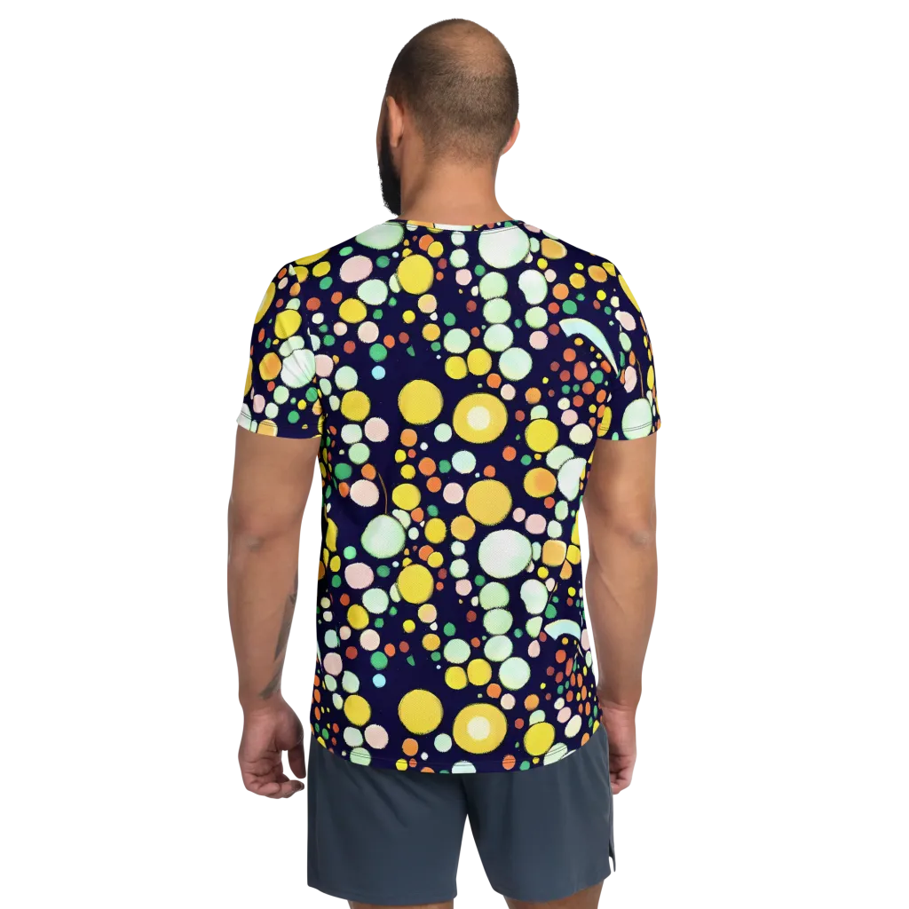 Cosmic Bubble Pop on Men's Athletic T-Shirt — Back