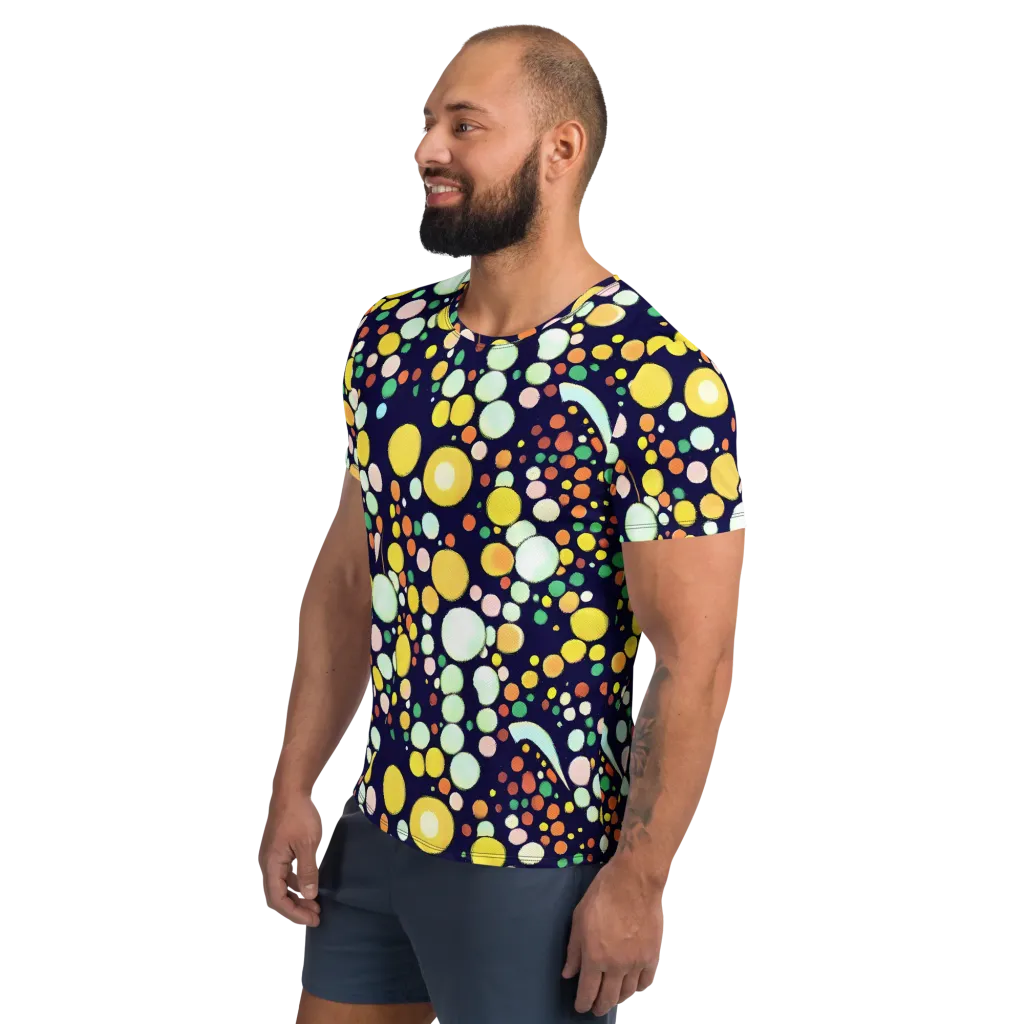 Cosmic Bubble Pop on Men's Athletic T-Shirt — Left