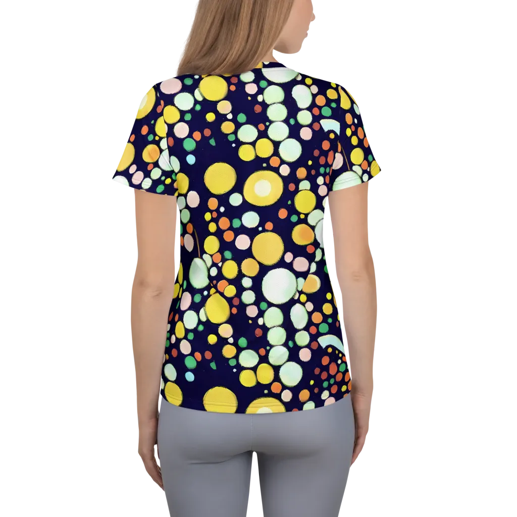 Cosmic Bubble Pop on Women's Athletic T-Shirt — Back