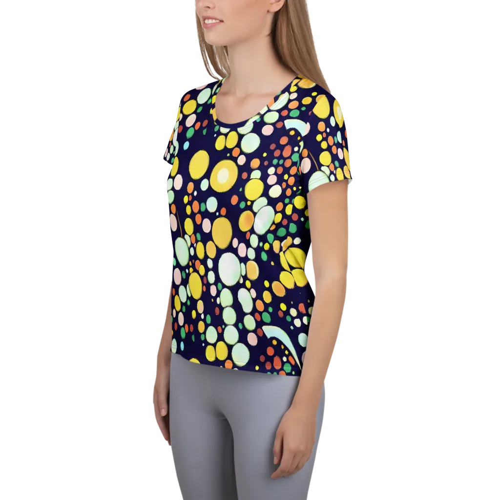Cosmic Bubble Pop on Women's Athletic T-Shirt — Left