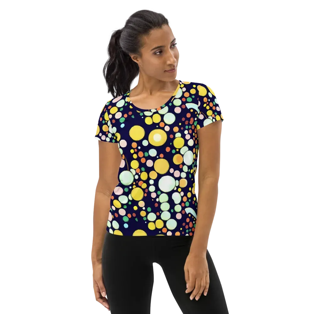 Cosmic Bubble Pop on Women's Athletic T-Shirt — Front