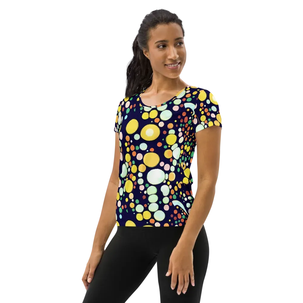 Cosmic Bubble Pop on Women's Athletic T-Shirt — Left