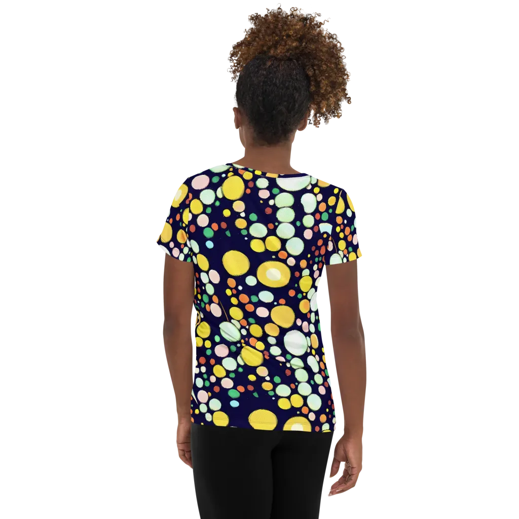 Cosmic Bubble Pop on Women's Athletic T-Shirt — Back