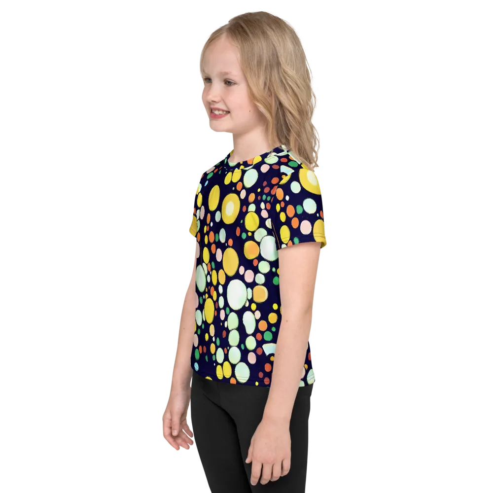 Cosmic Bubble Pop on Kids Crew Neck T-Shirt — Left