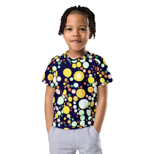 Cosmic Bubble Pop on a Kids Crew Neck T-Shirt