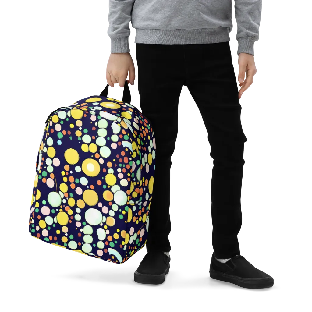 Cosmic Bubble Pop on Minimalist Backpack — Zoomed-in