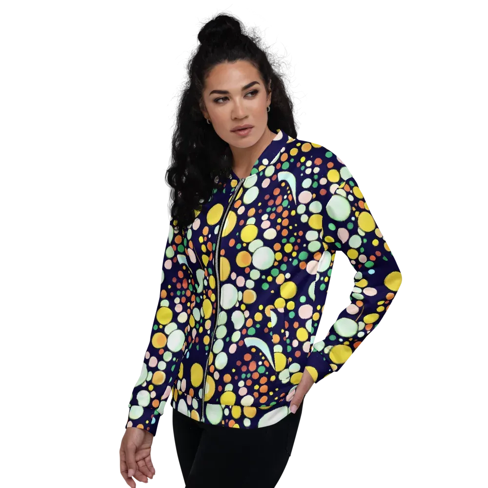 Cosmic Bubble Pop on Bomber Jacket — Left