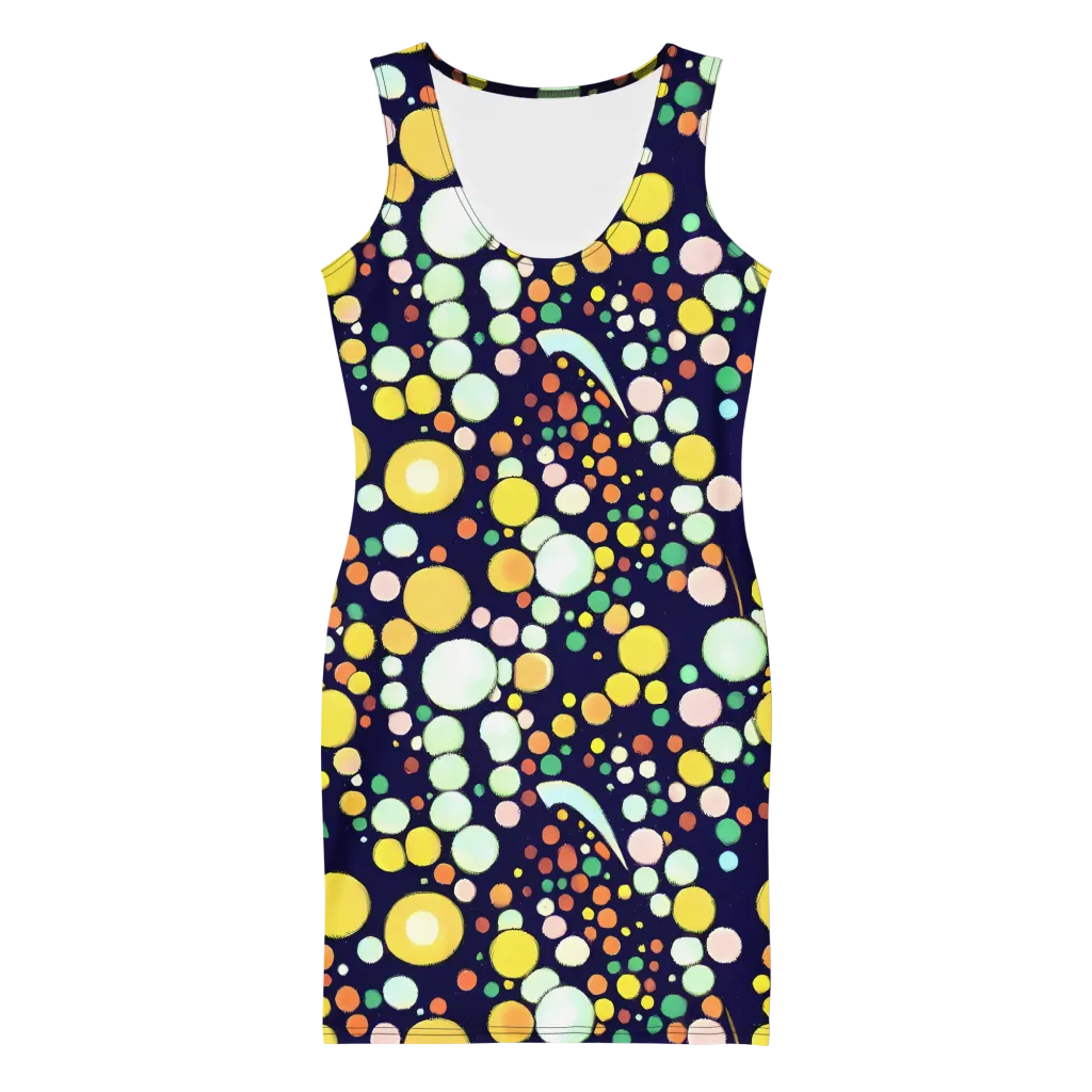 Cosmic Bubble Pop on Bodycon Dress — Front
