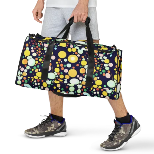 Cosmic Bubble Pop on a Duffle Bag