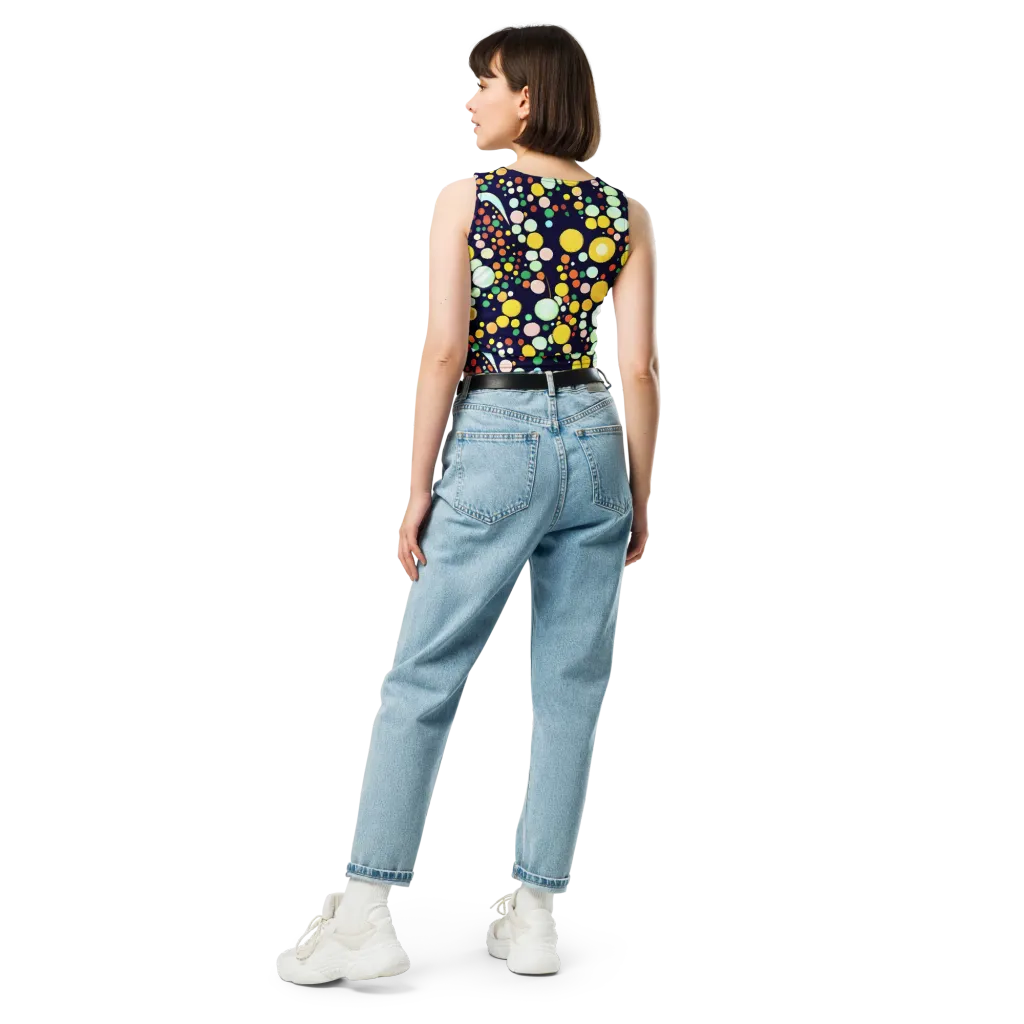 Cosmic Bubble Pop on Crop Top — Back