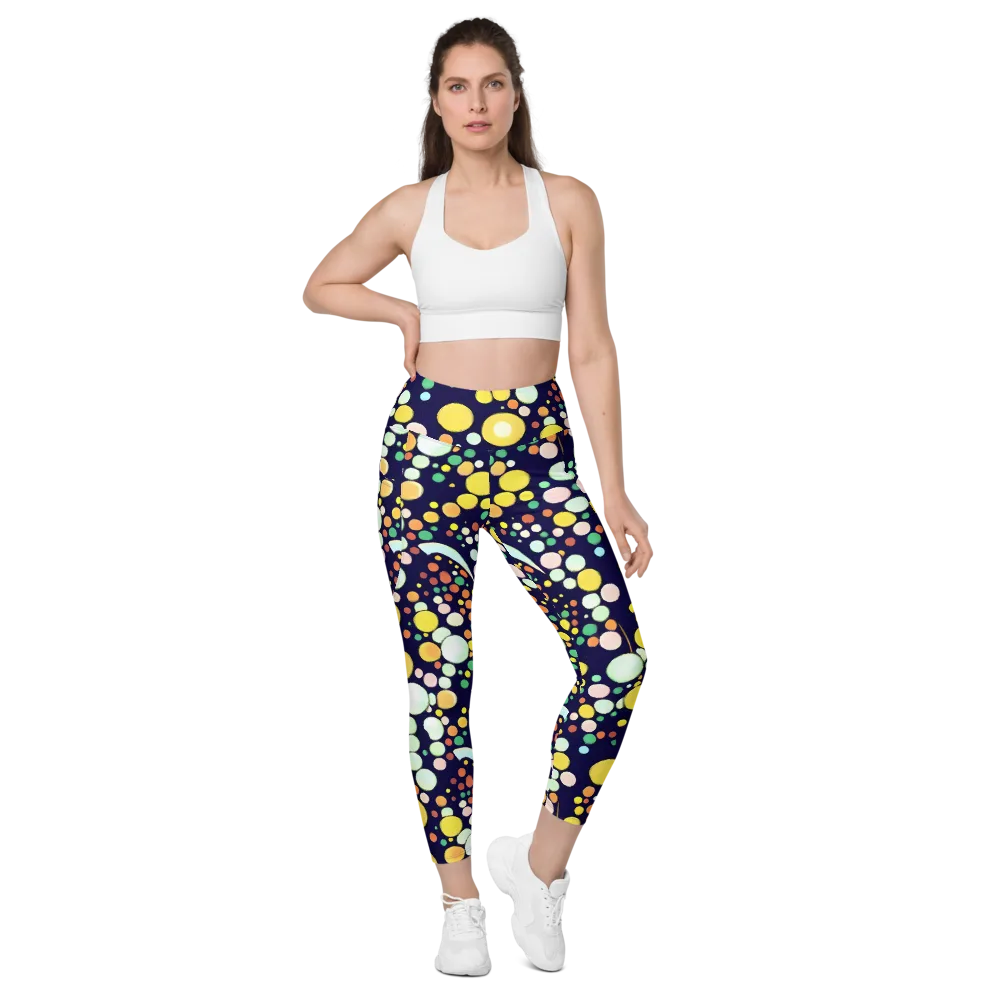 Cosmic Bubble Pop on Leggings with Pockets — Front