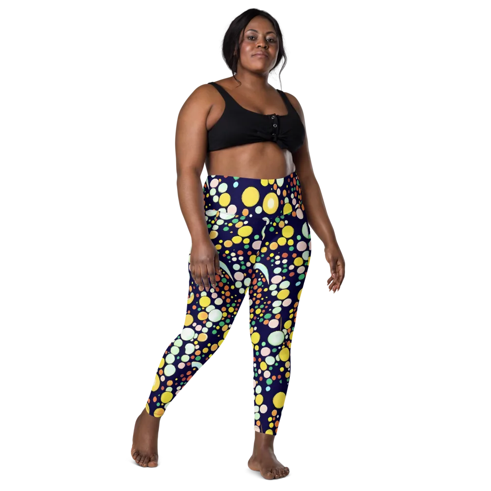 Cosmic Bubble Pop on Leggings with Pockets — Front