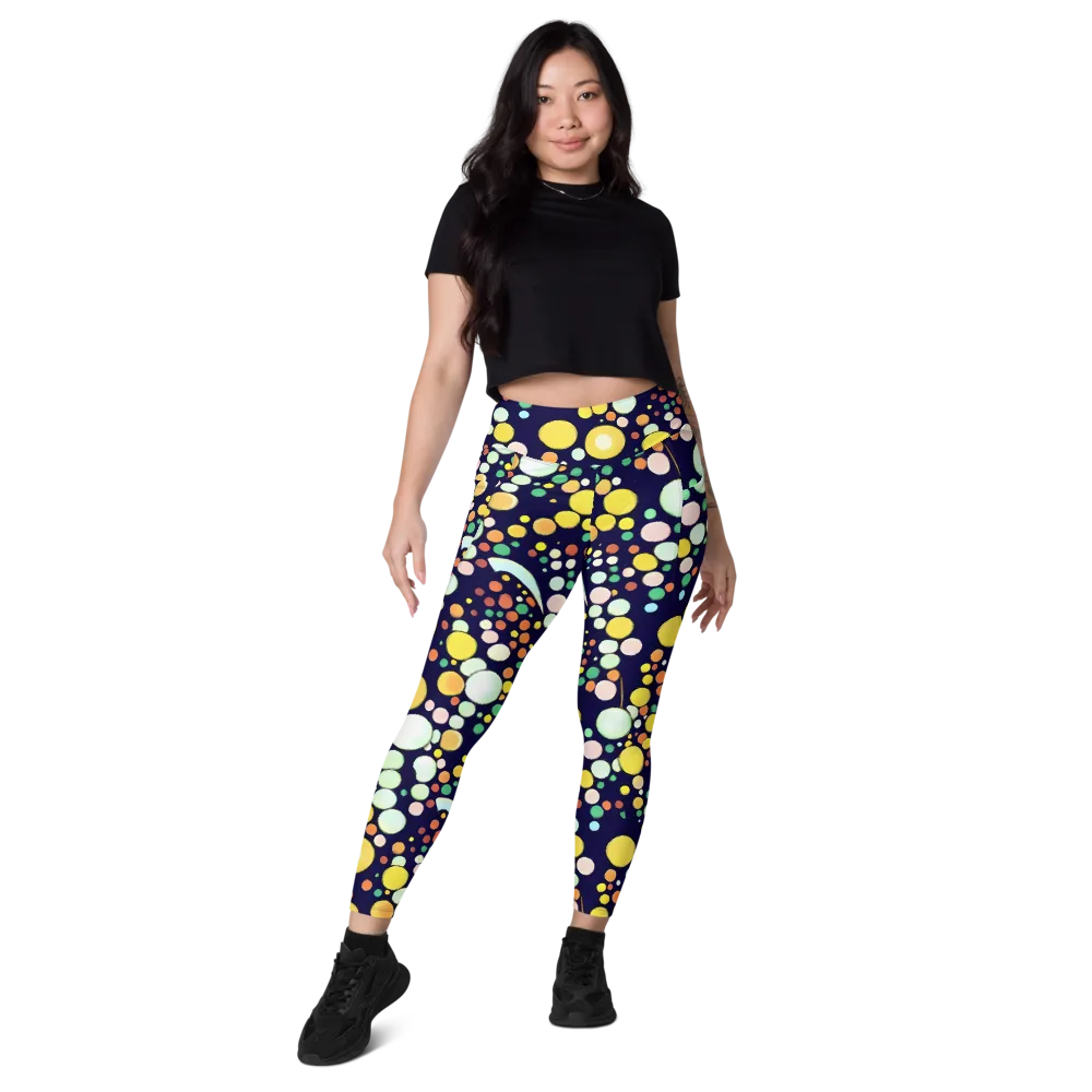Cosmic Bubble Pop on Leggings with Pockets — Front