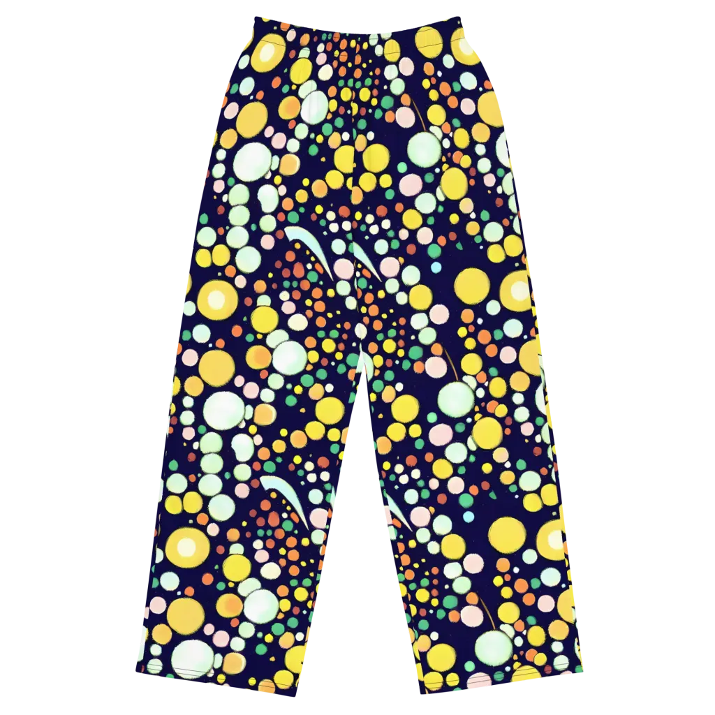 Cosmic Bubble Pop on Wide-Leg Pants — Front